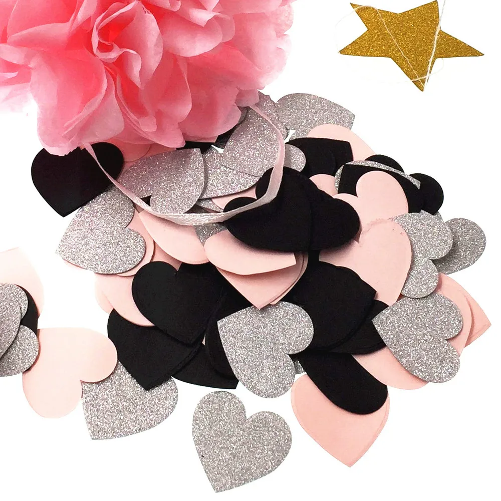 

100pcs/pack Paper Confetti ,3cm Round/Star/Heart Birthday Decor Baby Shower Cake Topper Table Decoration Even Party Supplies