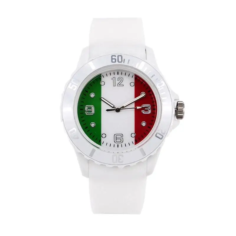 Football Style Women Men Watch Unisex Silicone Band Fashion Sports Flags Quartz Watches Wristwatch