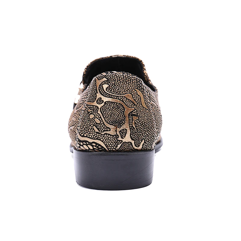 Plus Sapatos Toe Apontou Python Dos Homem Loafers Homens Couro Em Designer Sl495 Padrão Genuíno Italiano Casuais Ouro Deslizamento Dourado Size Banquete Partido TxqtrwIfT