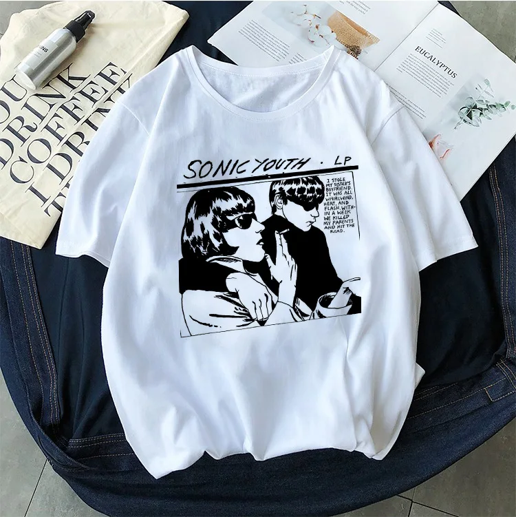 Sonic camiseta feminina estilo rock, camiseta de manga curta com gola redonda, estilo tumblr, vintage, para jovens