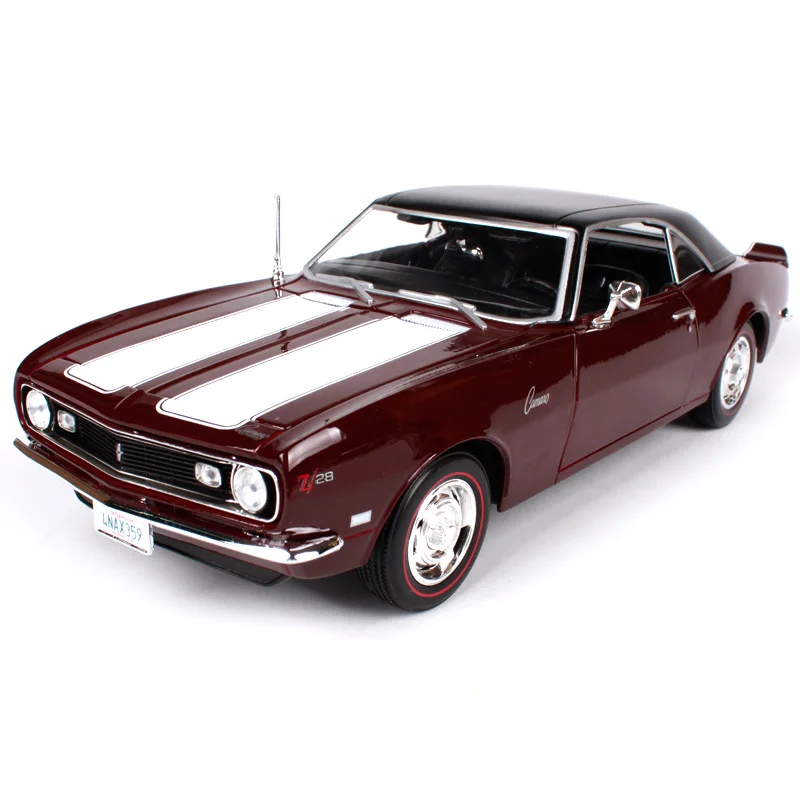 Maisto 1:18 1968 chevrolet camaro z28 красное вино синий автомобиль литья под давлением 260*100*75 роскошная классическая модель автомобиля коллекционная 31685