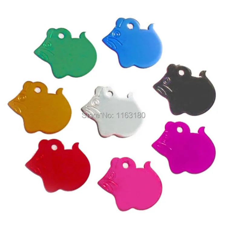 200 pcs/lot Mouse Shaped Personalised Pet Identity ID Tag Cat Dog