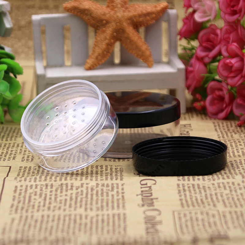 

30g/50g Loose Powder Jar with Sifter Empty Cosmetic Container Makeup Compact Round cosmetic bottle