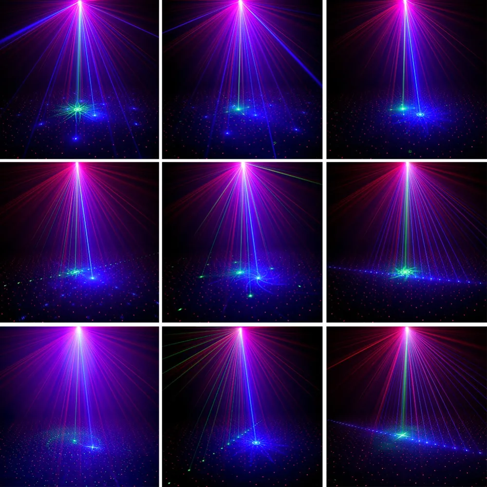 Mini Portable Laser 8 RGB Patterns Cordless Laser Projector Rechargeable Stage Light Disco DJ Bar Club Party Xmas Laser Show