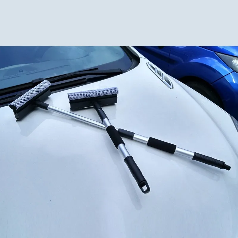 Car Glass Scratch Double Sided Window Glass Wiper Stainless Steel Rubber Window Cleaner Car Double- Sided Glass Window Cleaning