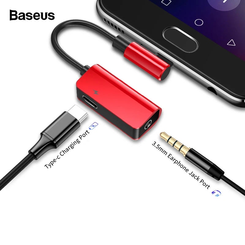 Baseus Тип C до 3,5 мм разъем для наушников кабель-адаптер для samsung S9 Xiaomi Mi8 huawei Коврики 20 Pro OTG адаптер 2 в 1 AUX конвертер