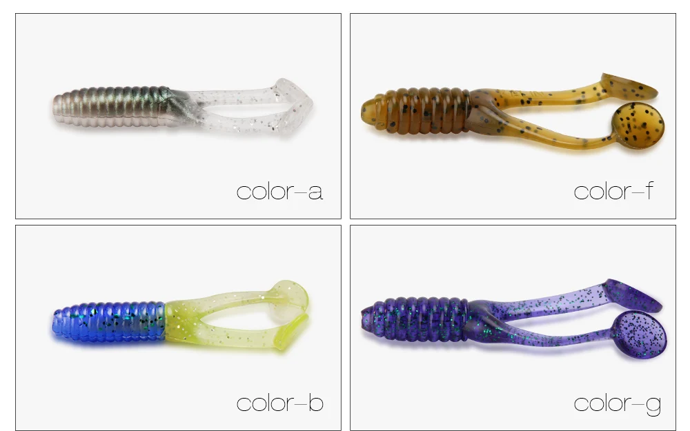 New 10 Pcs 45mm 0.9g,80mm 5.3g Silicone Double Tails Worms Fishing Lures Soft Bait Sea River Lake Carp, Pike, Bass Fishing  (8)