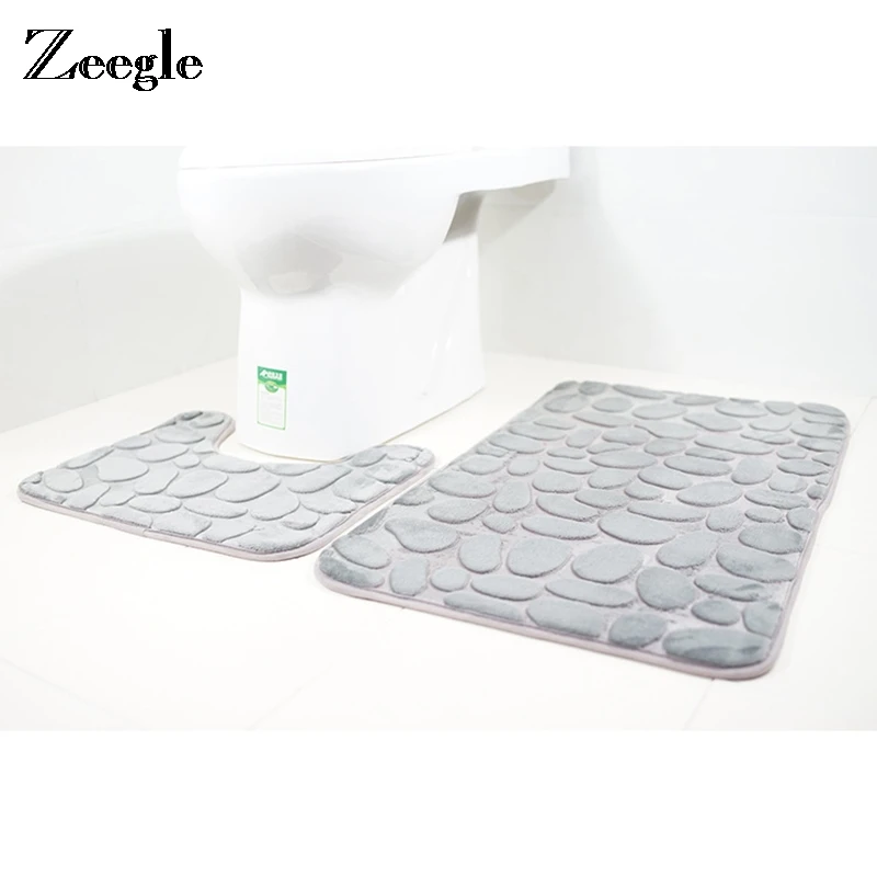 Zeegle 3D камень 2 шт./компл. Ванная комната коврик анти скольжения коврики пены
