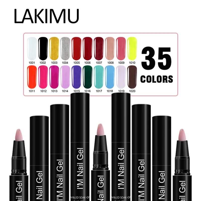 LAKIMU 35 цветов гелевая ручка для ногтей 3D дизайн Полупостоянный простой в
