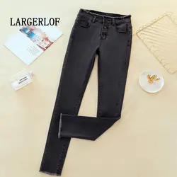 LARGERLOF черные джинсы с высокой талией пикантные женские облегающие джинсы весна лето модные джинсы женские 2019 JN49321
