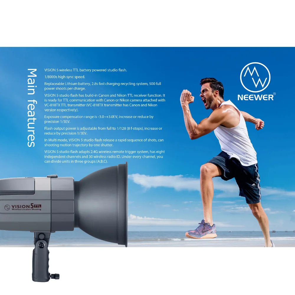 Neewer Vision5 400 Вт i ttl для NIKON HSS Внешняя студийная вспышка стробоскоп с 2 4G системой и