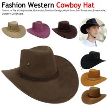 Модная Ковбойская шляпа в западном стиле, туристическая Кепка, уличная джазовая шляпа с широкими полями, замшевая уличная шляпа от солнца, новинка, унисекс