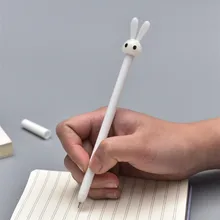 1 шт. милые пластиковые гелевые ручки с милым мультяшным Кроликом, ручка для детей, подарок для письма, канцелярские товары, школьные офисные принадлежности 0,38 мм