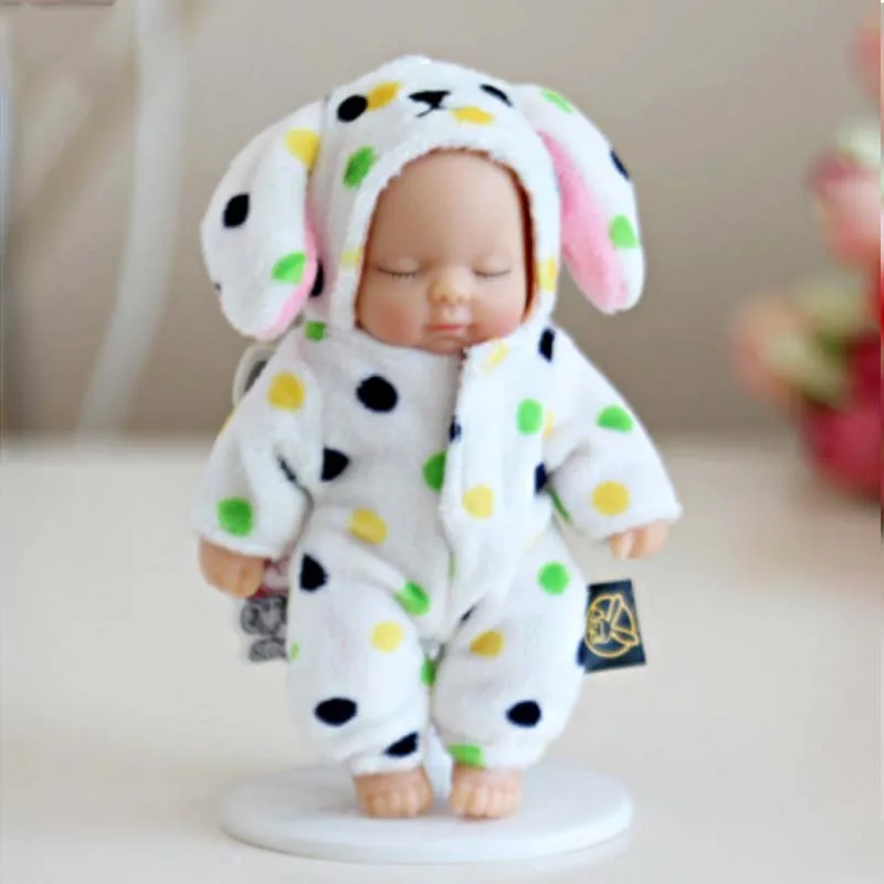 Cute Cartoon Baby Sleeping Doll Keychain PVC Lovely Vinyl Dolls Car Keyring Women Key Holder Gift Child Toy 7
