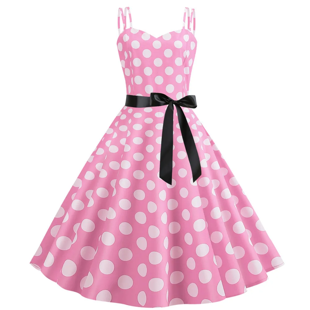 US$ 34.64 - Women Polka Dot Vintage Dress Summer 2020 Big Swing Retro ...