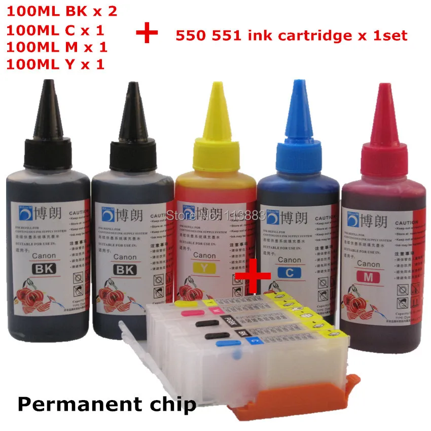 PGI 550 Refillable ink cartridge for CANON IP7250 MG5450 MG5550 MG6450 MG5650 MG6650 IX6850 MX725 MX925