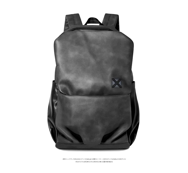 14 дюймов рюкзак мужской рюкзак, модные тенденции сумка рюкзак для колледжа; рюкзак для студентов, PVC кожа, в Корейском стиле, повседневный рюкзак, сумка для ноутбука - Цвет: gray