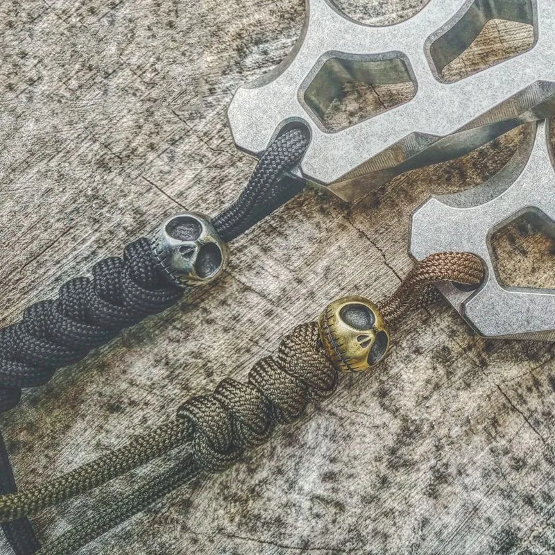 Нож из чистой меди тыквенный нож латунные бусины Хэллоуин Череп веревка EDC