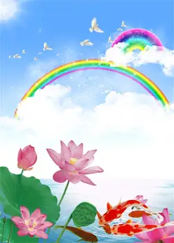 

3d wallpaper photo wallpaper custom living room mural romantic rainbow Lotus painting sofa TV background wallpaper for wall 3d