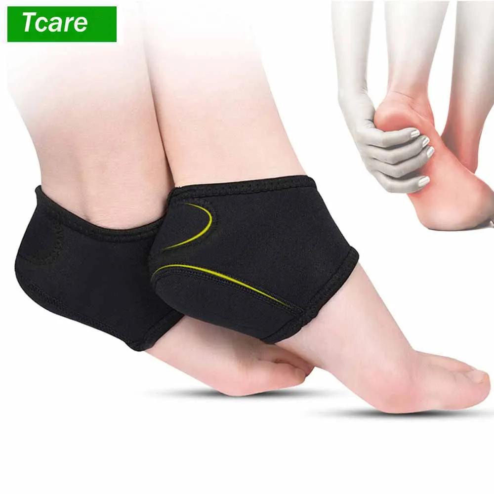 

1Pair Nylon Heel Cups Inserts and Compression Heel Sleeves Socks Foot Ankle Pain Relief for Plantar Fasciitis Spurs Pads Cracked