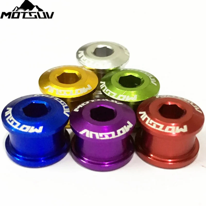 

MOTSUV 5Pcs Bicycle Chainwheel Bolts 7075 T6 Aluminum Alloy CNC MTB Road Bike Chainring Screws for Parts Crankset Bicycle Part
