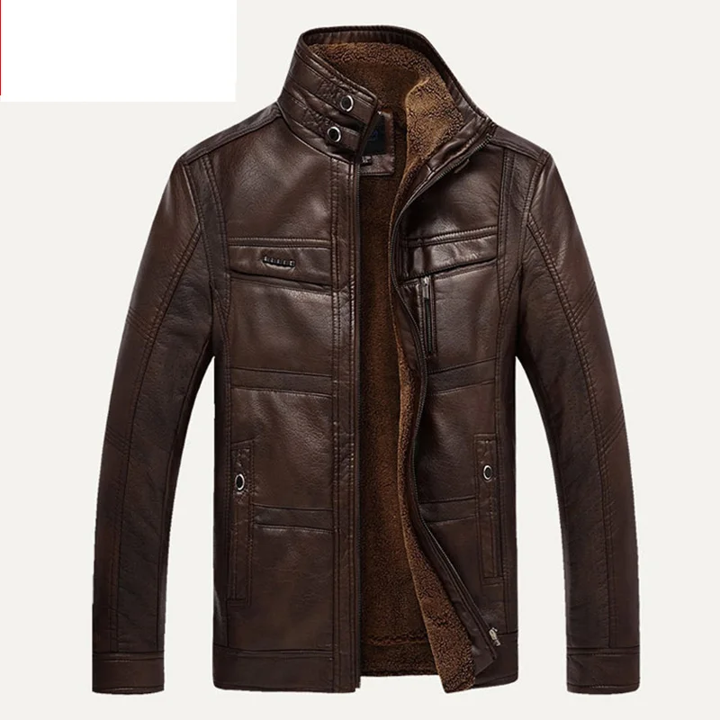 Best  XingDeng PU Brand High Leather Jacket Men Coats plus 5XL Quality Outerwear Men Business Winter Faux