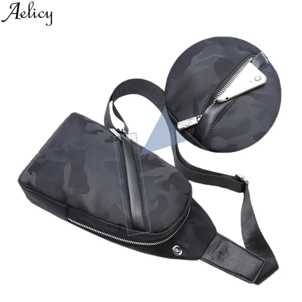 Мужская нейлоновая сумка мессенджер Aelicy с портом для зарядки через