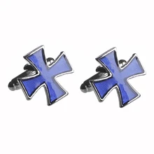 Roman French Style Blue Enamel Cross Cufflinks For Mens And Women Originality DIY Brand Cuff Buttons High Quality Cuff Links Roman French Style Blue Enamel Cross Cufflinks For Mens And Women Originality DIY Brand Cuff Buttons High Quality Cuff Links