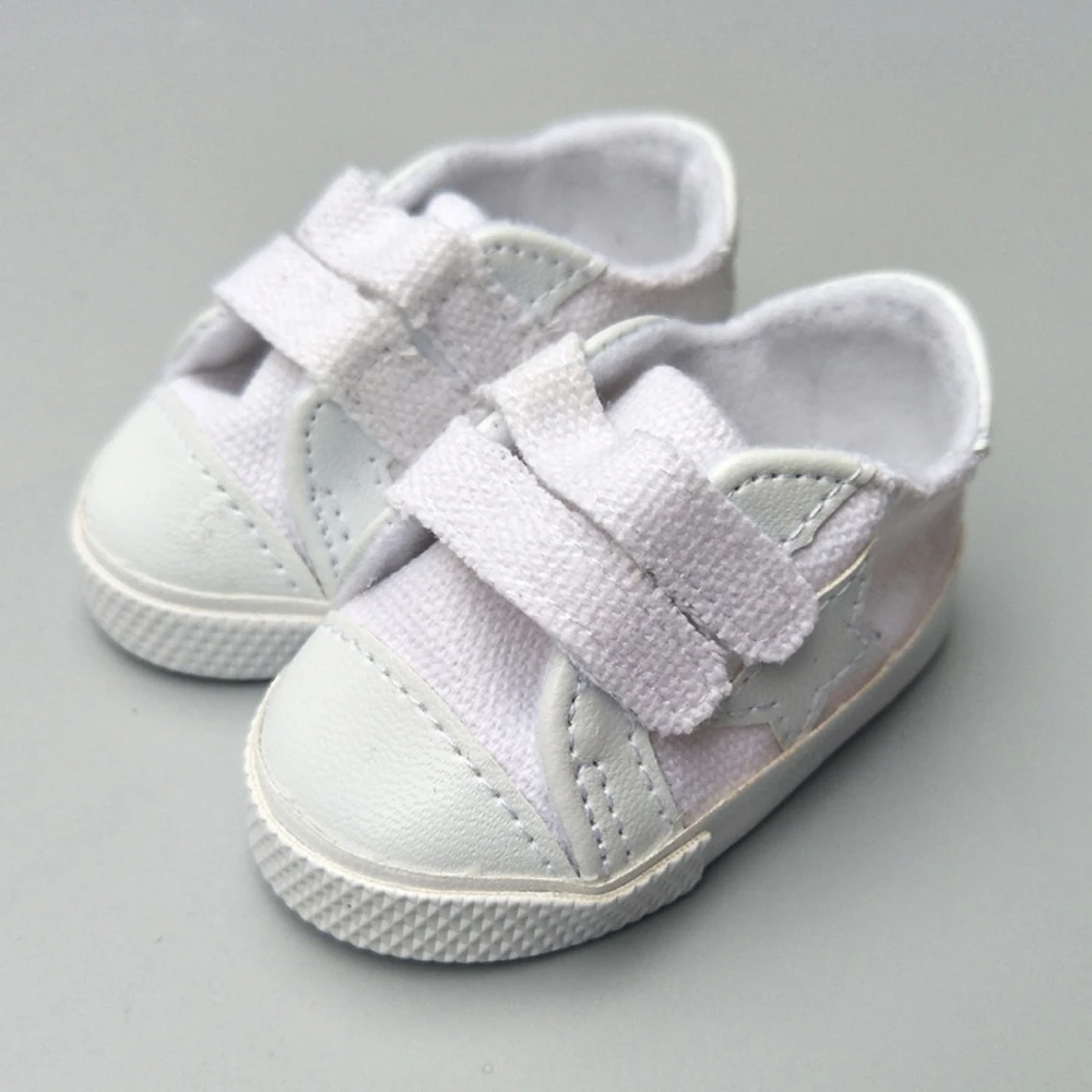 New arrival doll shoes for 18 inches American doll and 43CM doll spring canvas sport shoes HOOk&LOOP five stars Doll Accessories (9)