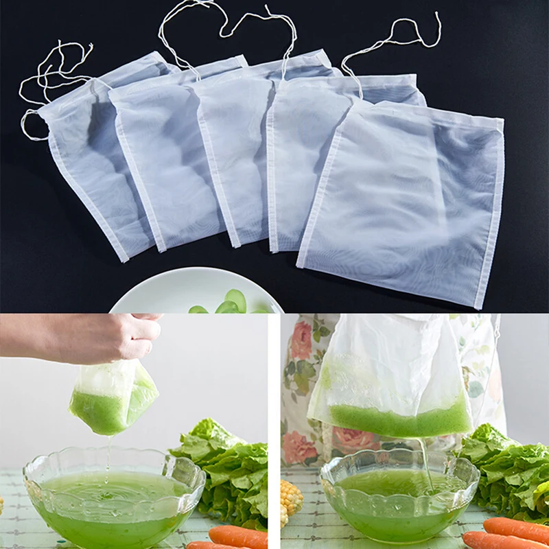 

1Pcs Reusable Fine Nylon Mesh Food Strainer & Cheese Maker Coffee & Tea Filter Nut Milk Bag Commercial Food Grade