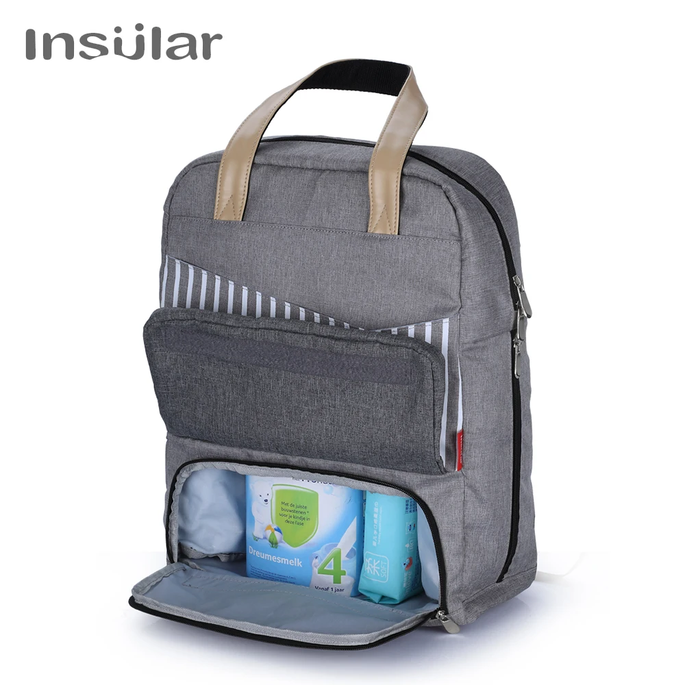 Discount  Insular Big Laptop Diaper Backpack Bags Travel Mother Backpacks for Baby Care dad bag multifunction