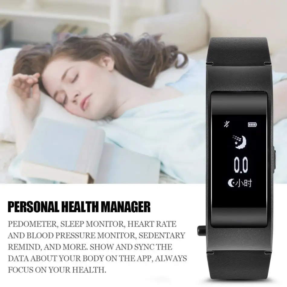 

VBESTLIFE Bluetooth Bracelet Earphone 2 in 1 Fitness Tracker True Leather Wristband for iOS /Android Phone