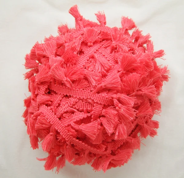 Buy 3Yards/Lot Vintage 100 cotton knotted Coral