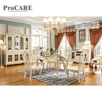 

manufacturer solid wood material popular classic design wooden dining table sets - 909