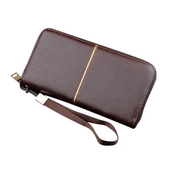 

Hot Selling Men Long Wallets Purse Storage Bag PU Zipper Fashion Durable For Credit ID Card Coin -B5