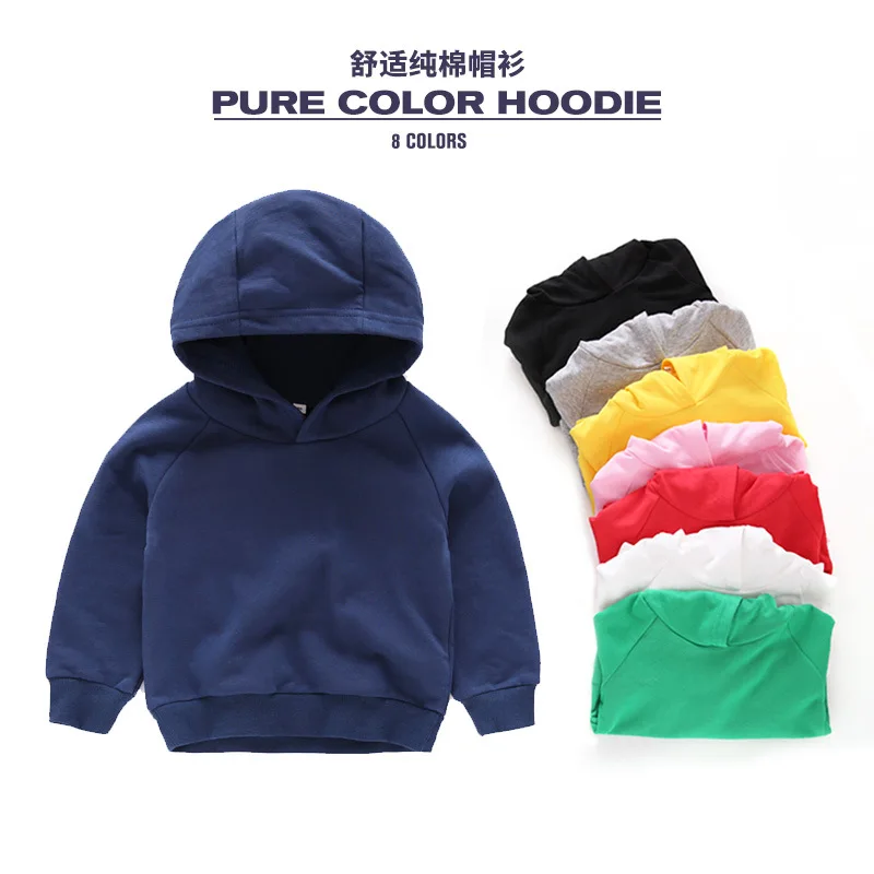 

High quality pure colorful basic hoodie Tops clothes childen BOY Sweatshirts for spring autumn