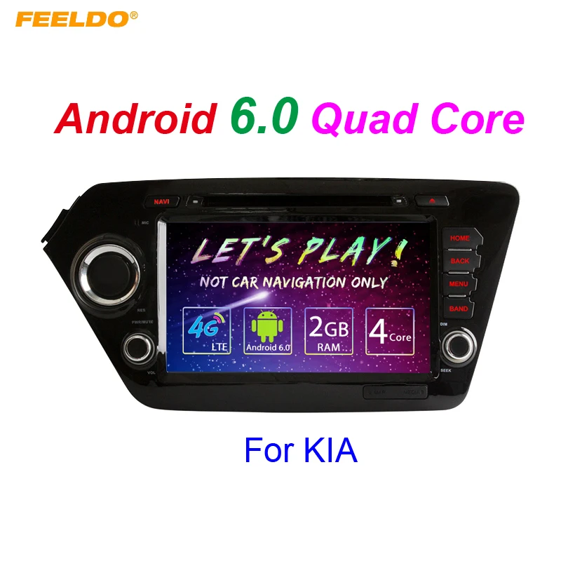 

FEELDO 8" inch Android 6.0 (64bit) DDR3 2G/16G/4G LTE Quad Core Car DVD GPS Radio Head Unit For KIA K2 Rio 2011~2012