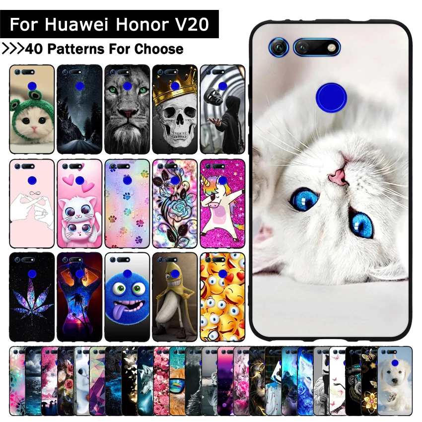 حافظة لهاتف huawei الشرف الرؤية 20 V20 حالة 6.4 ''الملونة الكرتون منقوشة الغطاء الواقي ل الشرف V 20 الهاتف حالات قذائف أكياس