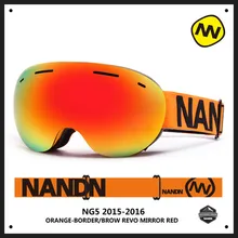 Shipping free brand snow snowboard goggles adultbrand ski goggles double UV400 anti-fog big ski mask glasses skiing