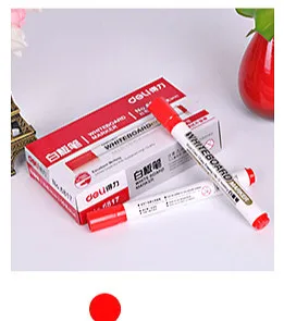 DELI письменные принадлежности ручка стирающаяся ручка для белой доски материал Эсколар белая доска для письма для офиса встреча ручка письменные принадлежности Поставки - Цвет: red