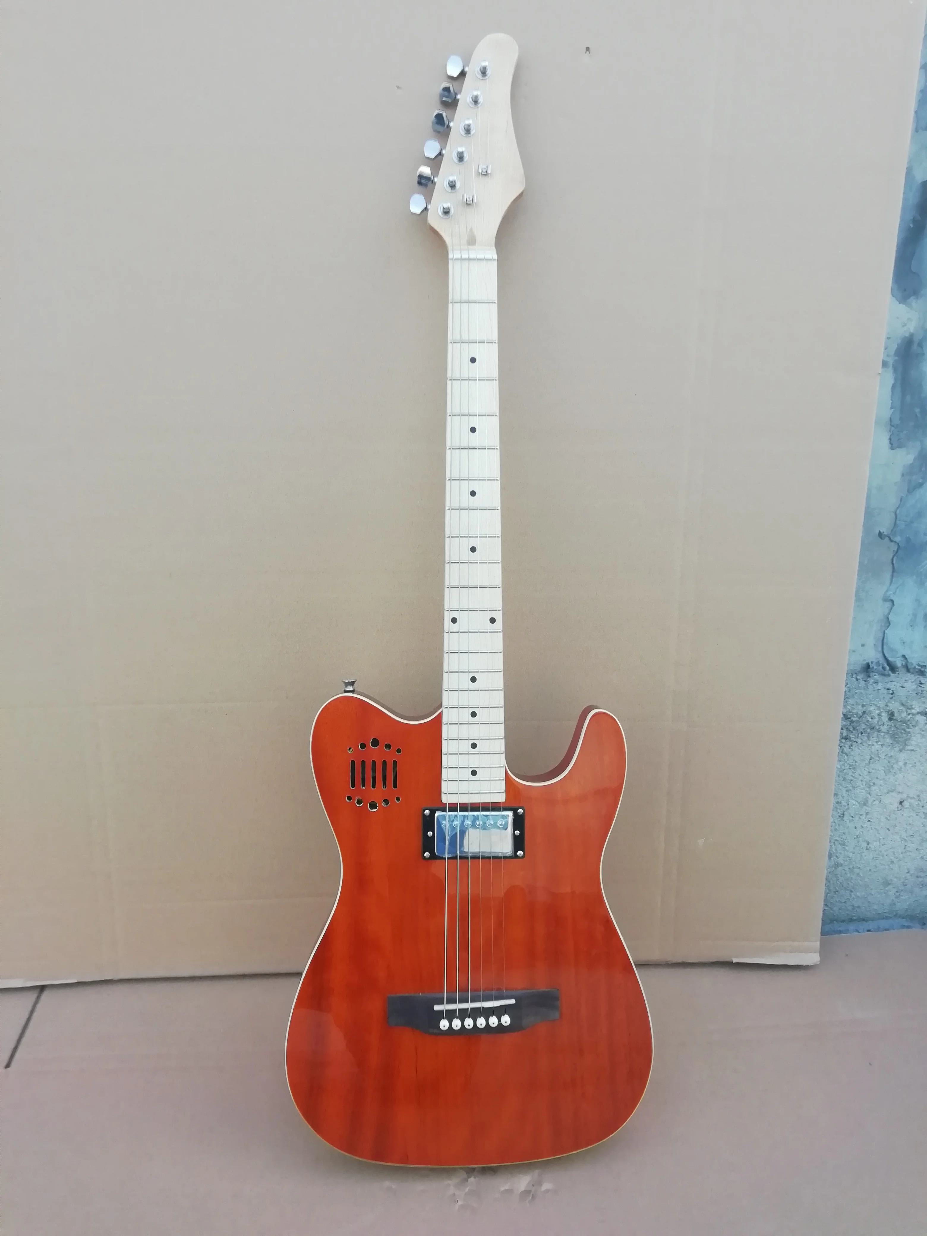 

New Top Quality GYHP-015 transparent red color solid body maple fingerboard Electric Guitar, be customized. Free shipping!