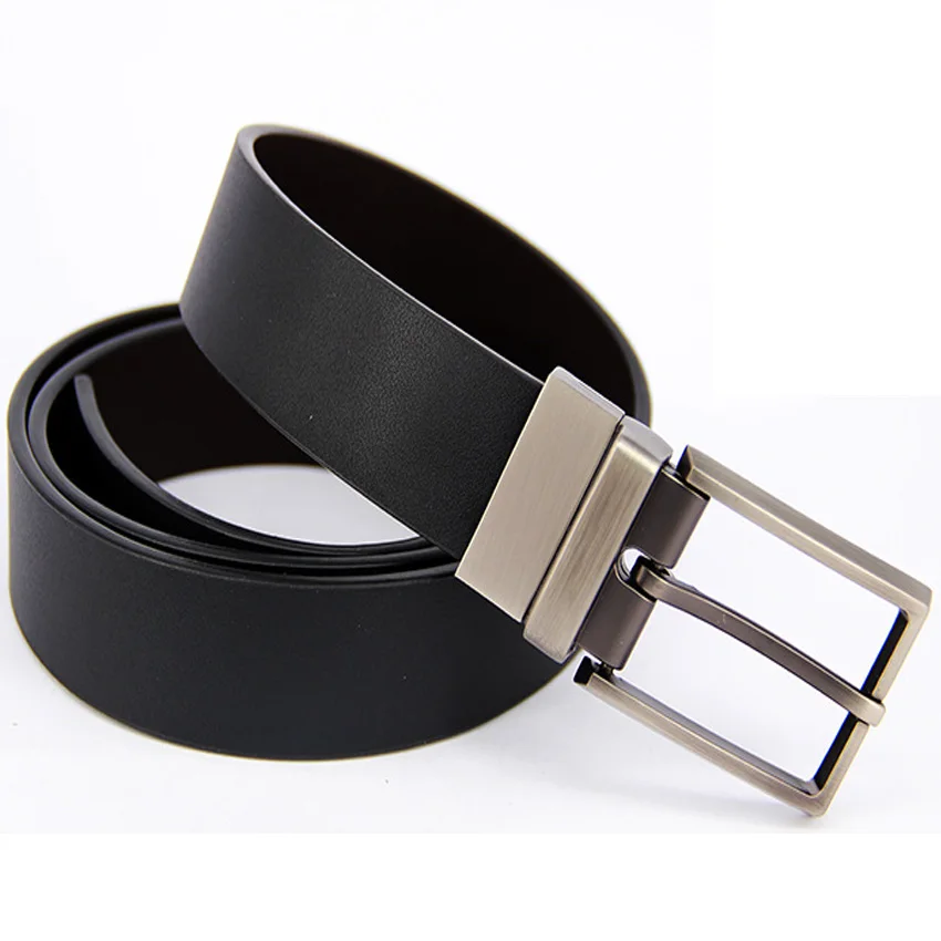 2017 new men's leather belts business sided matte urban rotary head Men ...