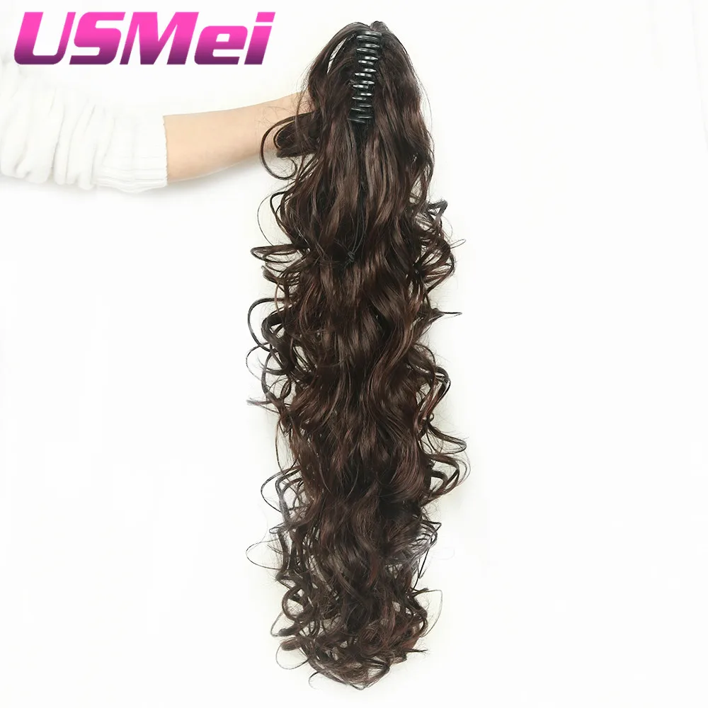USMEI 32 inches Long curly Claw Clip Ponytail Fake Hair Extensions False Hair Pony Tails Horse Tress Synthetic Hairpieces USMEI 32 inches Long curly Claw Clip Ponytail Fake Hair Extensions False Hair Pony Tails Horse Tress Synthetic Hairpieces