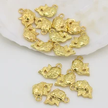 High quality spacers beads accessories 10*15mm 10pcs charms fishes shape gold plated accessories fashion jewelry making B2562