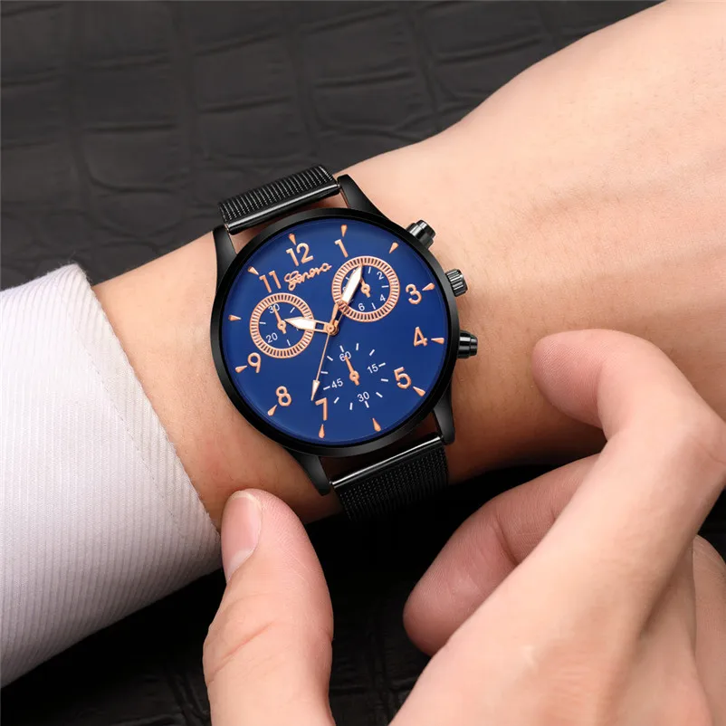 Fashion mens watches top brand luxury quartz-watch Sport Stainless Steel Band Quartz Analog Wrist Watch relogio masculino M24#N (5)