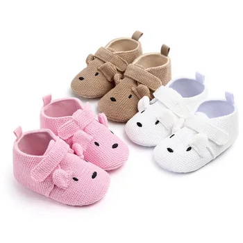

DHL 100pair Newborn Baby Boy Girl Soft Sole Crib Shoes Warm Newborn Casual Shoes Cartoon Knitted First Walkers