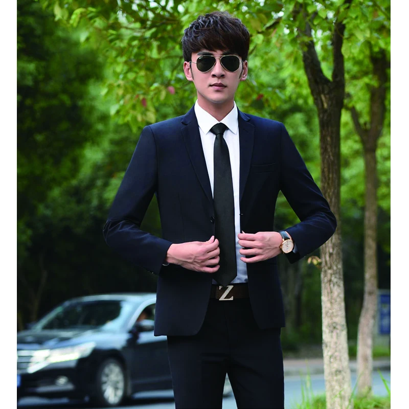 2019 Suit Men Jacket spring autumn Blazers pants sets British office commuter tops and pants slim business casual trouser suit 2019 Suit Men Jacket spring autumn Blazers pants sets British office commuter tops and pants slim business casual trouser suit