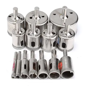

15PCS Electroplated Saw Drill Diamond Coated Hole Drill Bits Set 6-50MM Tile Marble Glass Ceramic Hole Saw Drilling Bits Set