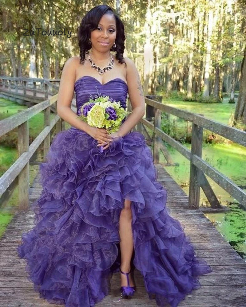 purple african wedding dress