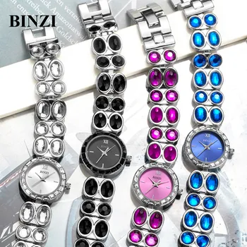 

Women Watches BINZI Brand Fashion Luxury Rhinestone Bracelet Watch Quartz Watch Casual Women Lady Wrist Watch Relogio Feminino